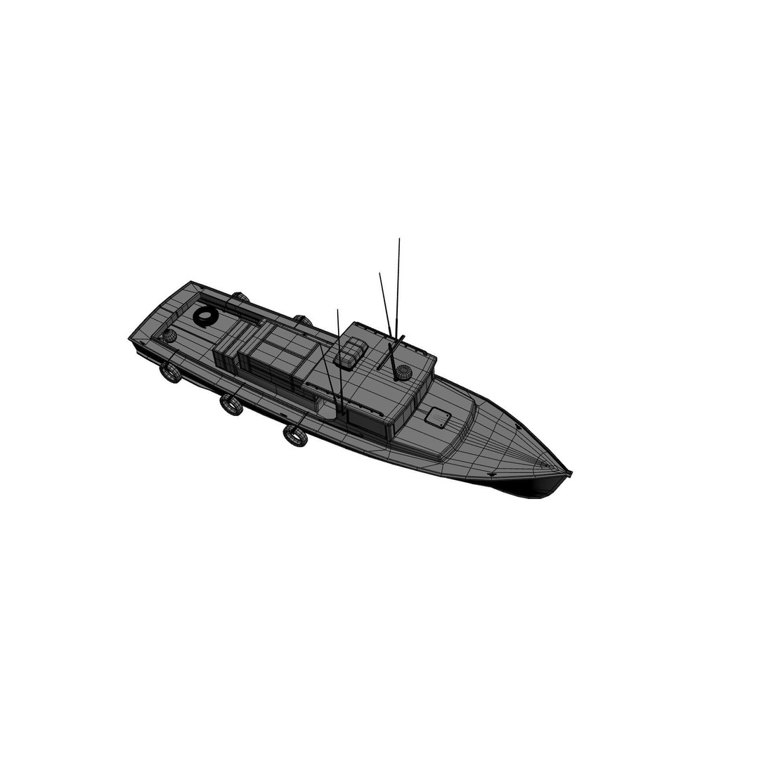Lobster Fishing Boat 3D Model – PBR Recreational Watercraft, FBX & OBJ - View 15