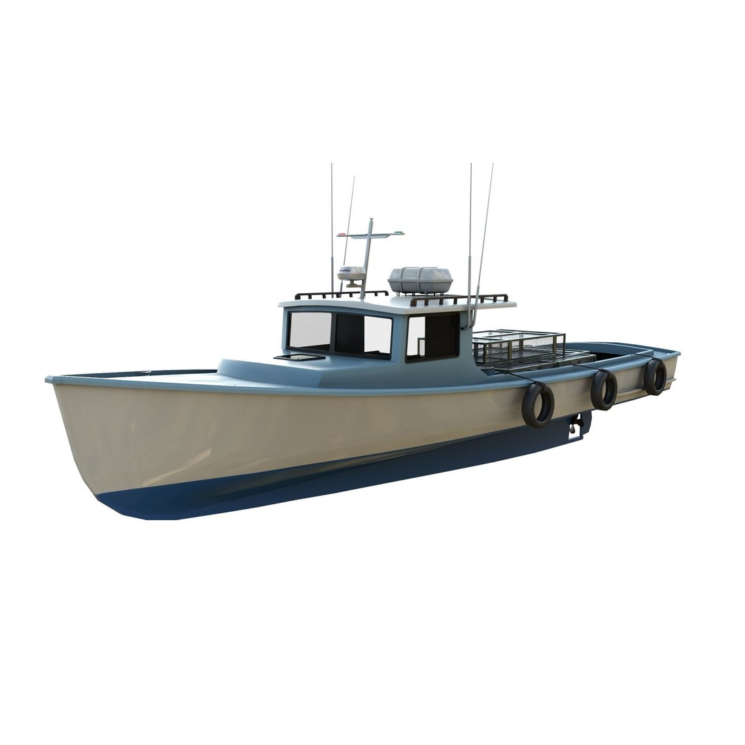 Lobster Fishing Boat 3D Model – PBR Recreational Watercraft, FBX & OBJ - View 5