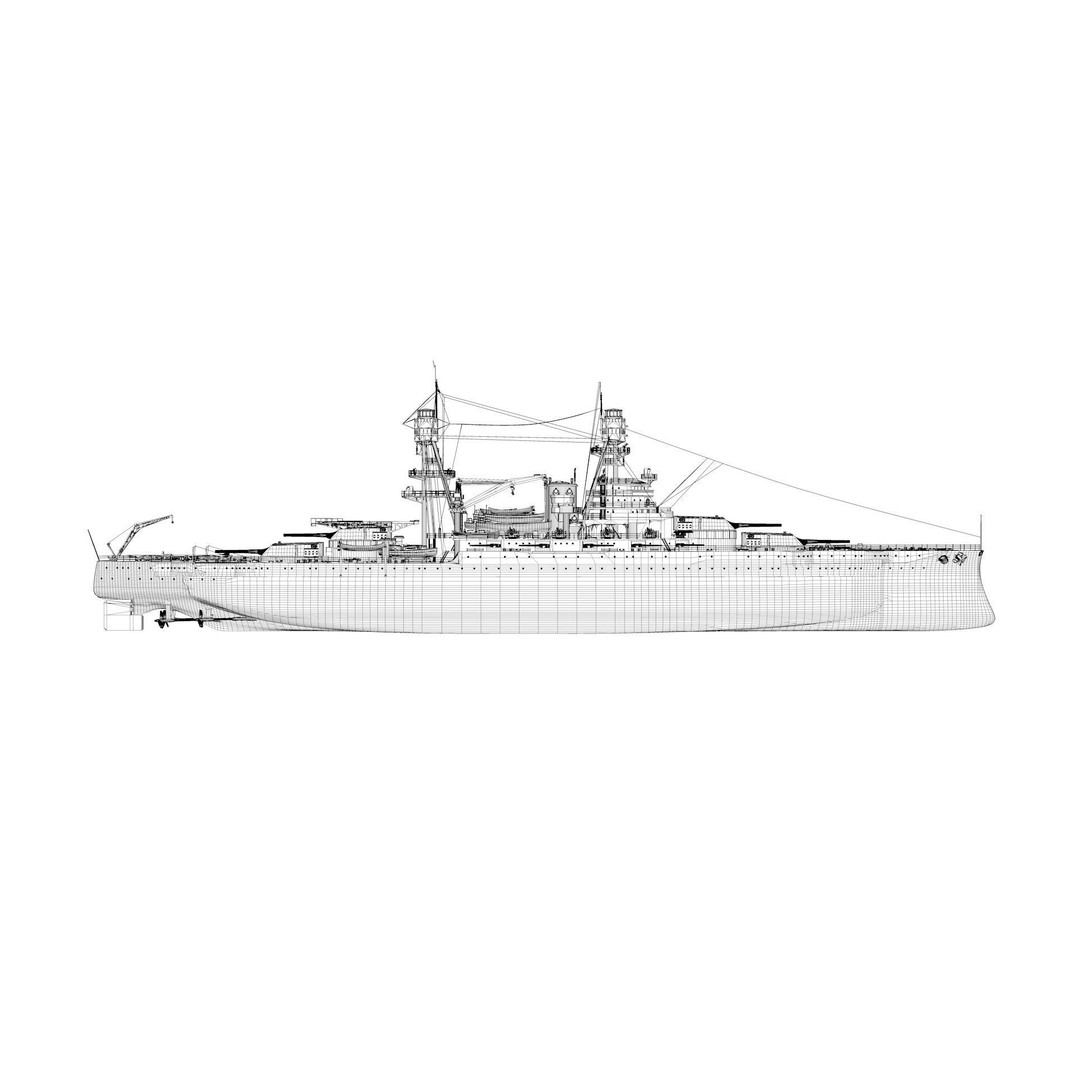 USS Arizona 3D Model – Pennsylvania Class Battleship, Rigged