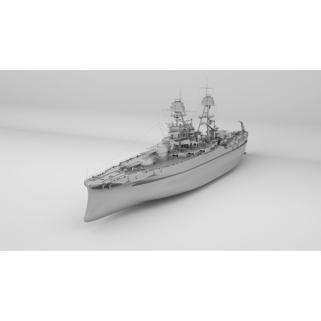 USS Arizona 3D Model – Pennsylvania Class Battleship, Rigged - View 10