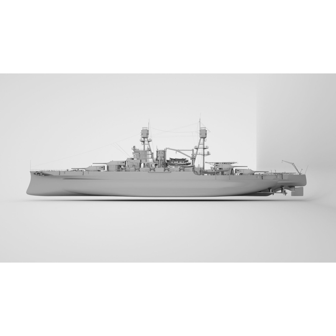 USS Arizona 3D Model – Pennsylvania Class Battleship, Rigged - View 11