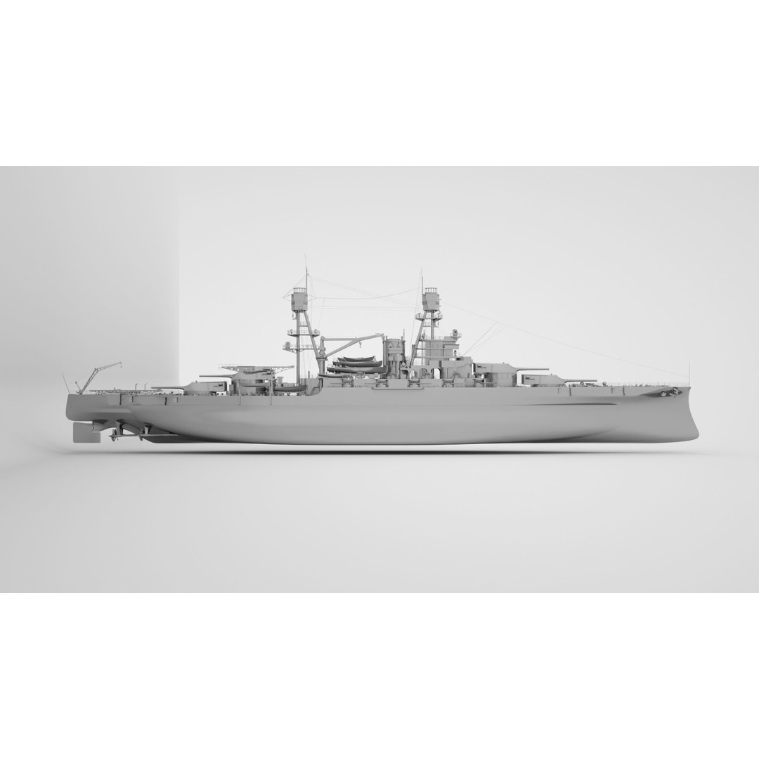 USS Arizona 3D Model – Pennsylvania Class Battleship, Rigged - View 12