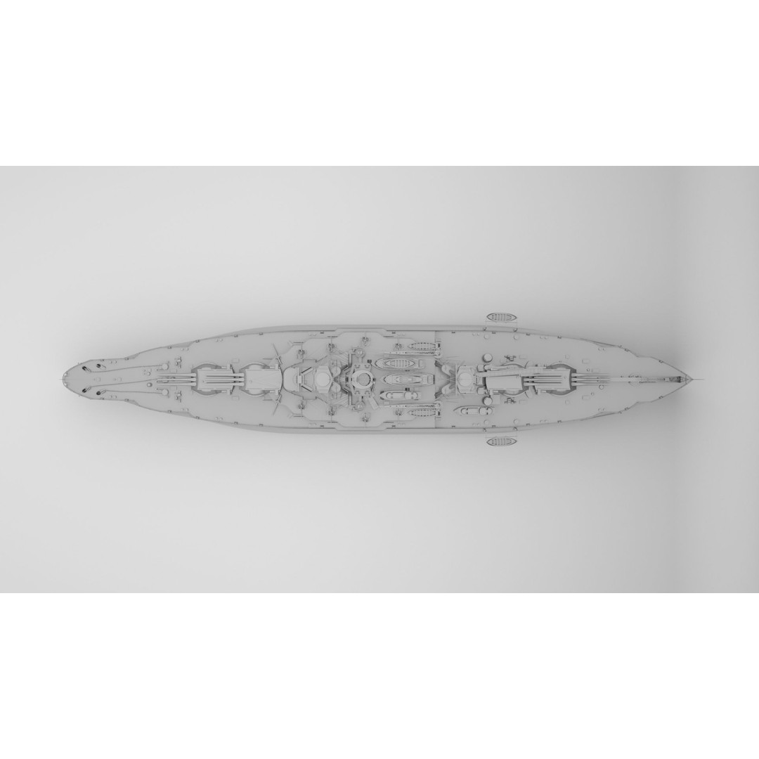 USS Arizona 3D Model – Pennsylvania Class Battleship, Rigged - View 13