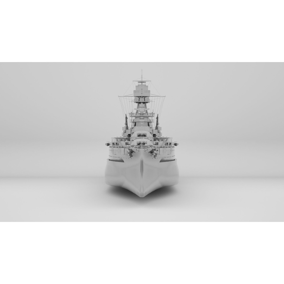USS Arizona 3D Model – Pennsylvania Class Battleship, Rigged - View 14