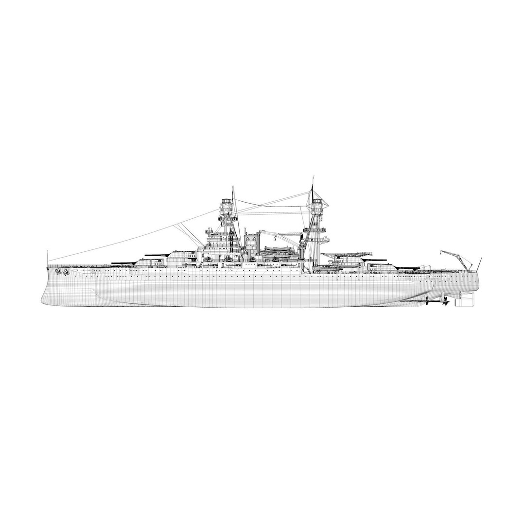 USS Arizona 3D Model – Pennsylvania Class Battleship, Rigged - View 17
