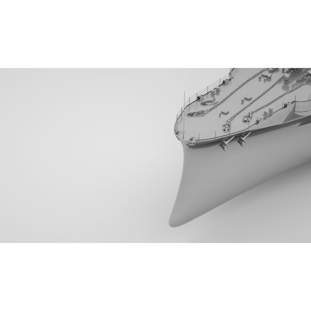 USS Arizona 3D Model – Pennsylvania Class Battleship, Rigged - View 4