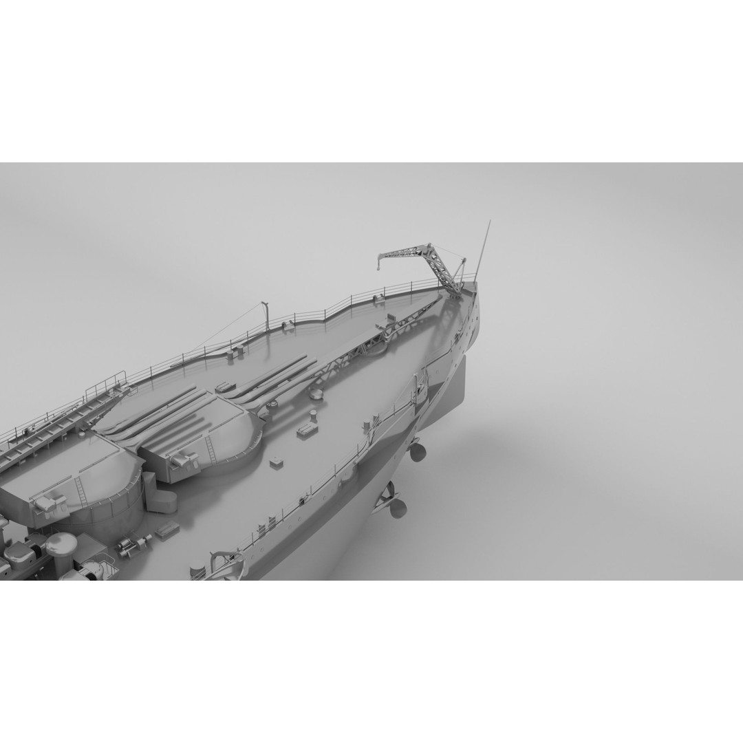 USS Arizona 3D Model – Pennsylvania Class Battleship, Rigged - View 9