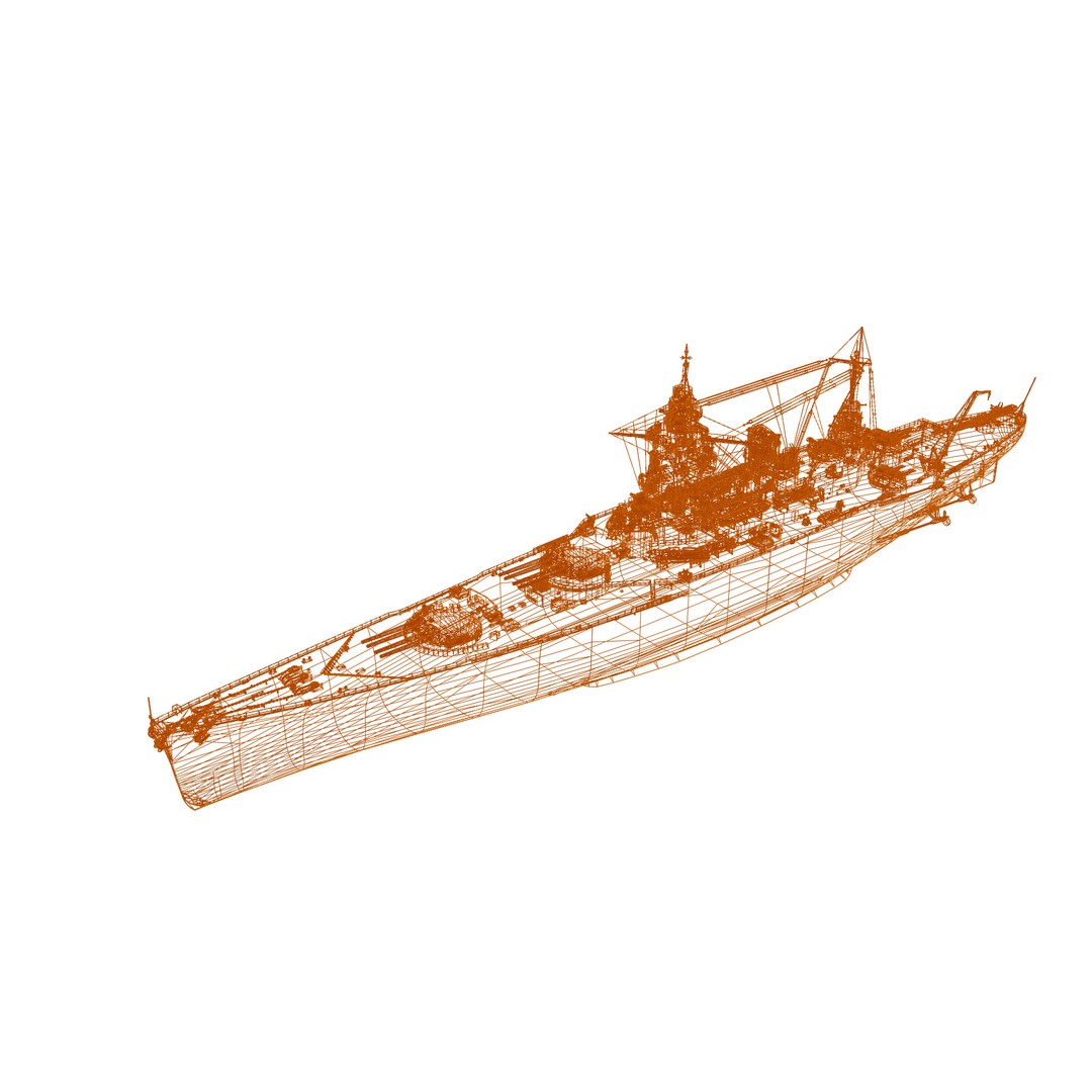 Dunkerque-Class Battleship 3D Model – Low Poly PBR Asset, FBX