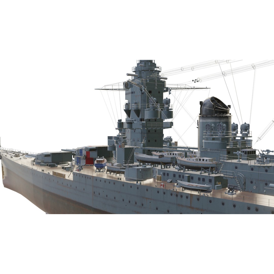 Dunkerque-Class Battleship 3D Model – Low Poly PBR Asset, FBX - View 11