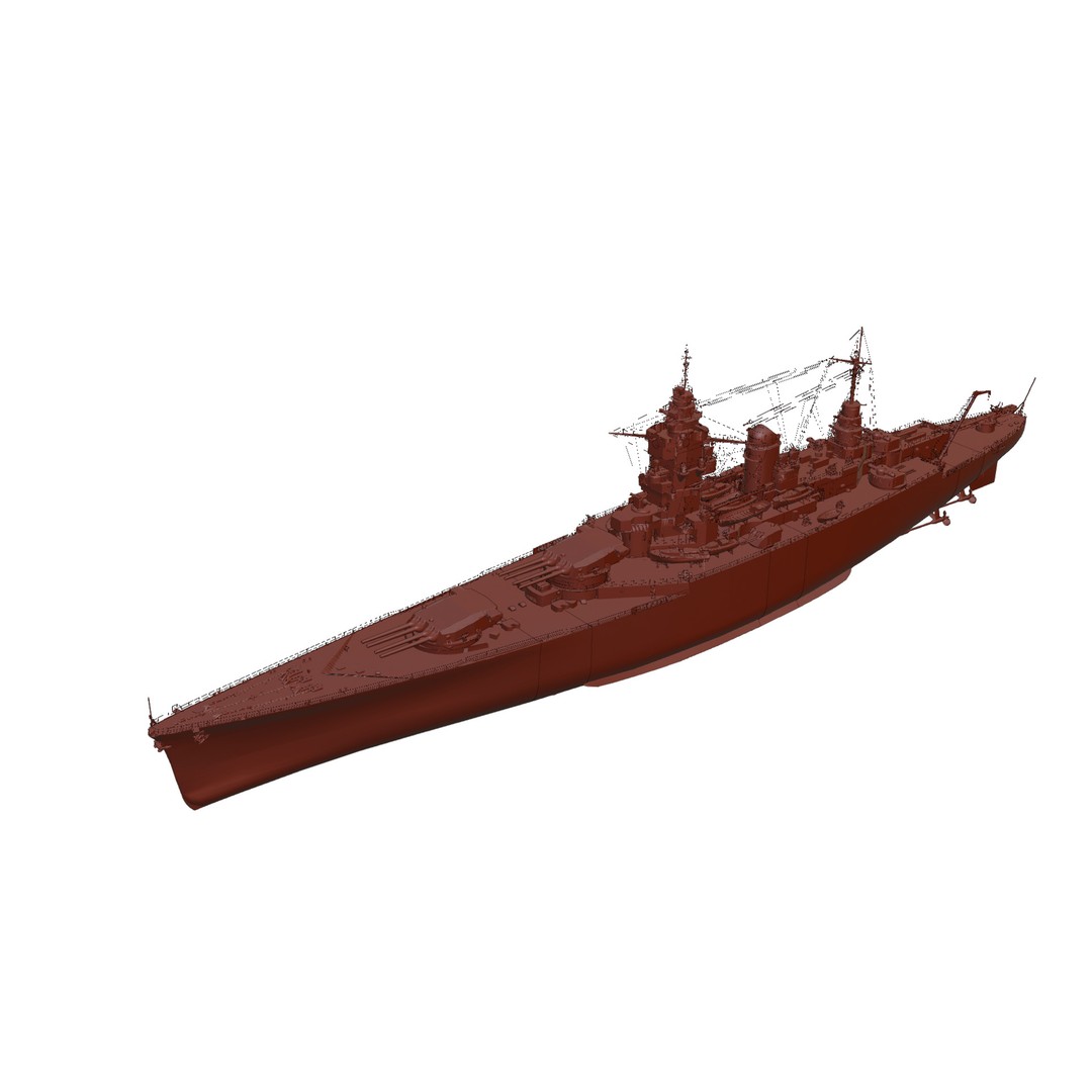 Dunkerque-Class Battleship 3D Model – Low Poly PBR Asset, FBX - View 12