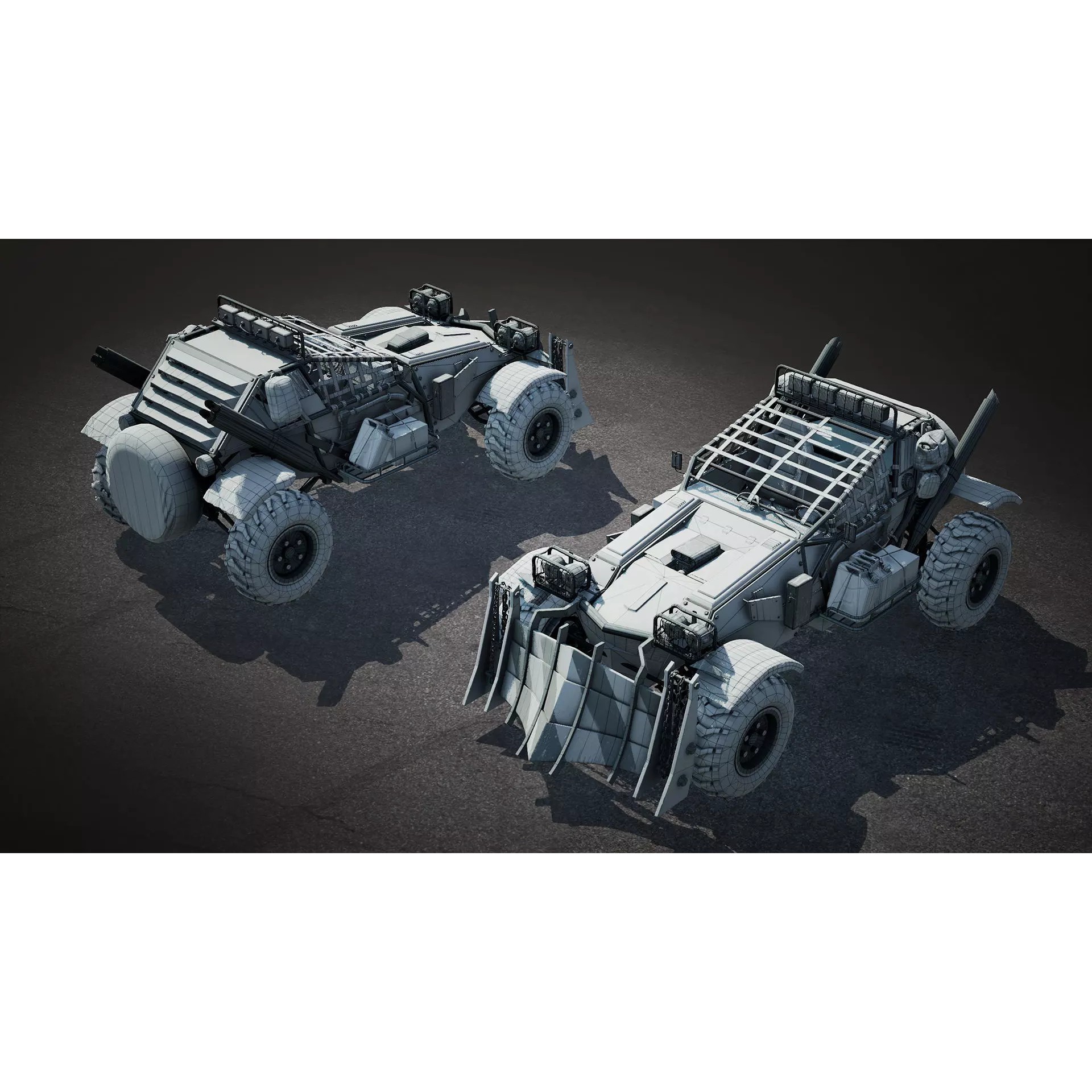 Post-Apocalyptic Vehicles Pack - Low-Poly Game-Ready 3D Model