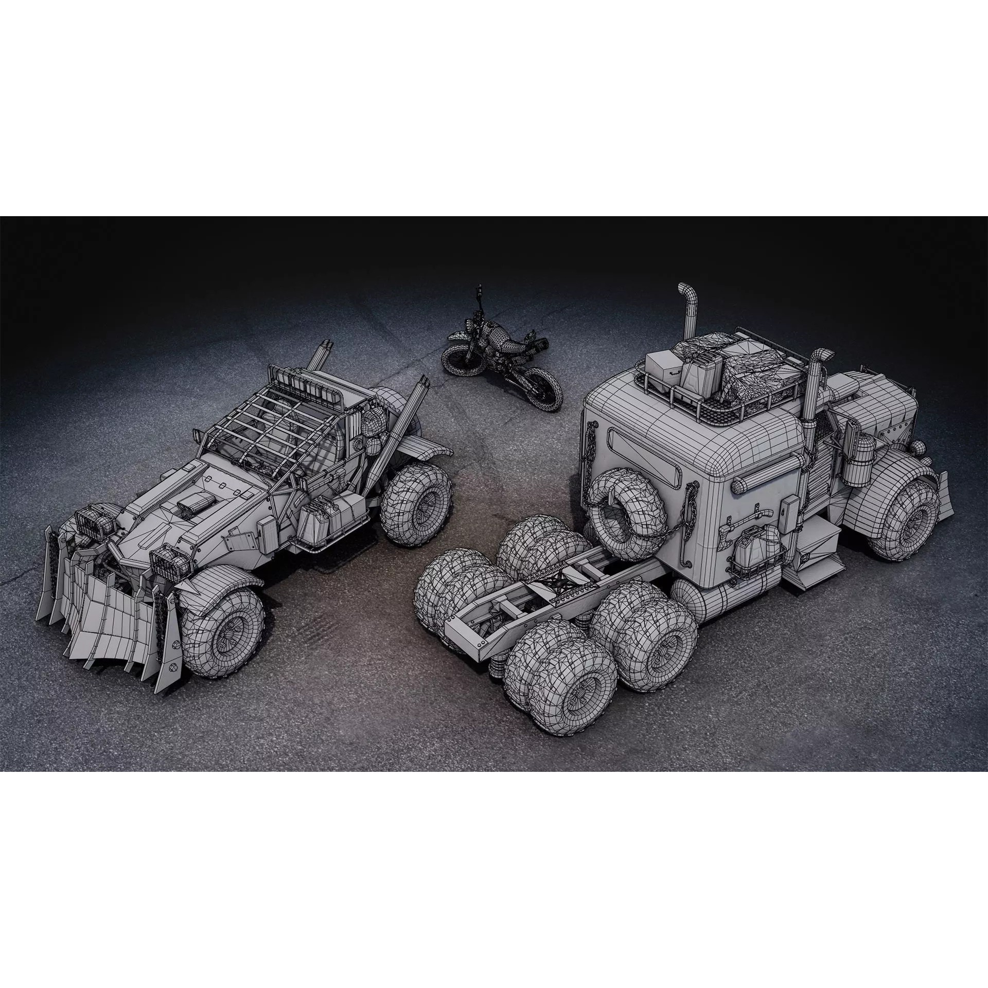 Post-Apocalyptic Vehicles Pack - Low-Poly Game-Ready 3D Model - View 11