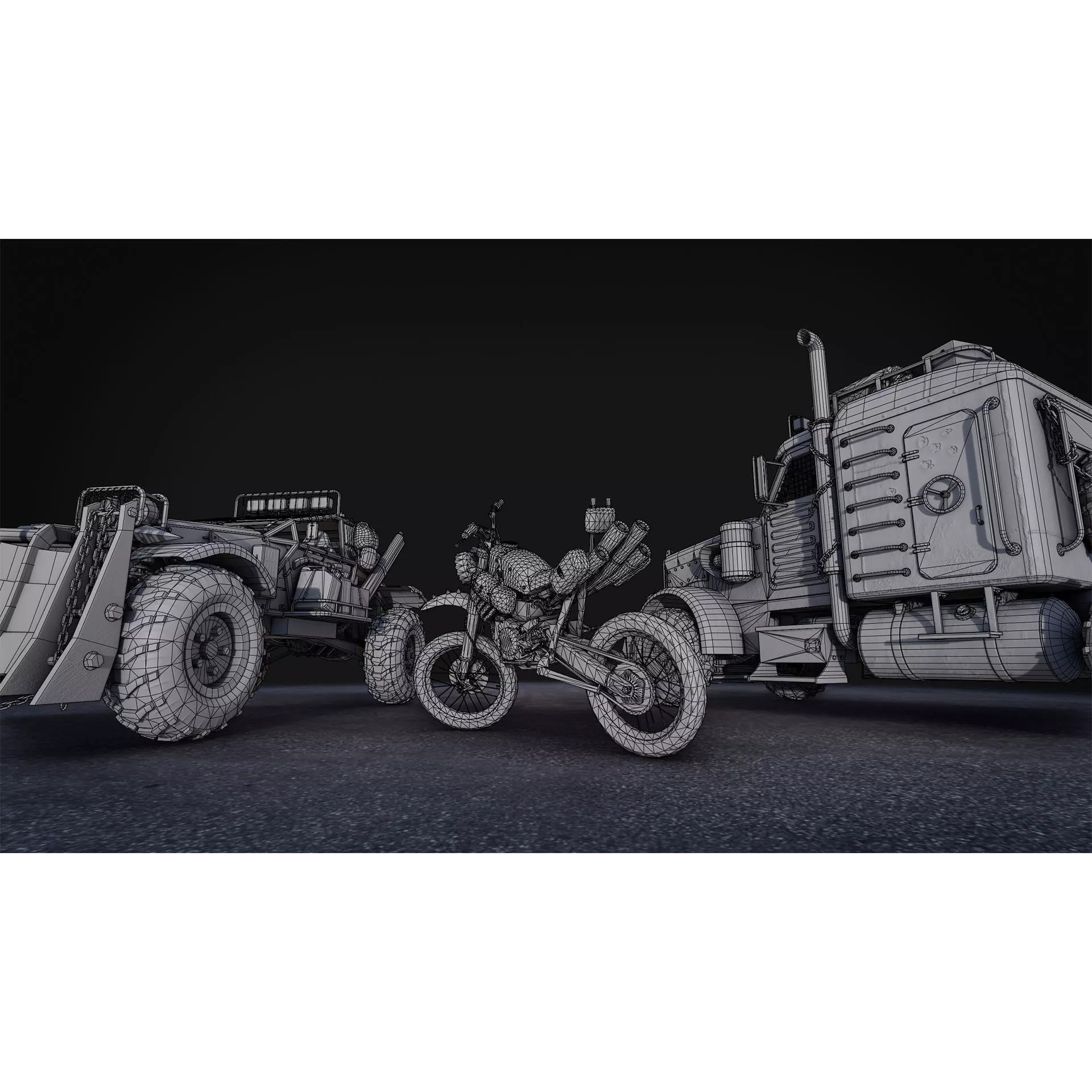 Post-Apocalyptic Vehicles Pack - Low-Poly Game-Ready 3D Model - View 12