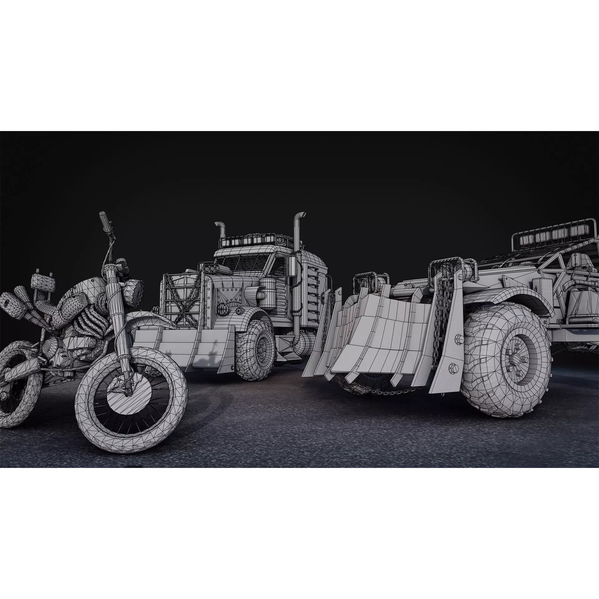 Post-Apocalyptic Vehicles Pack - Low-Poly Game-Ready 3D Model - View 13