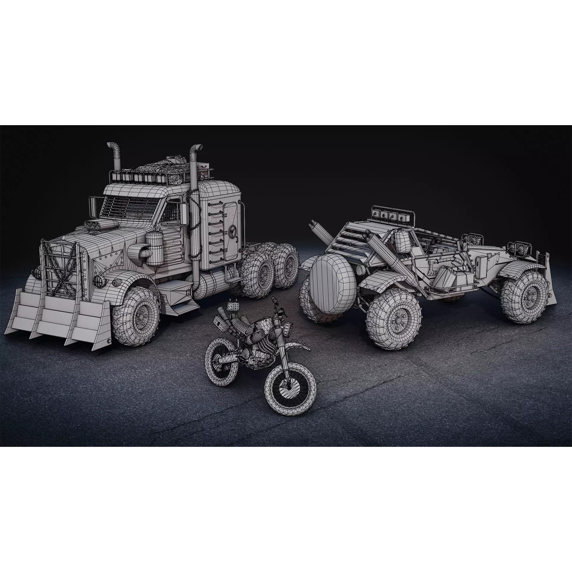 Post-Apocalyptic Vehicles Pack - Low-Poly Game-Ready 3D Model - View 14