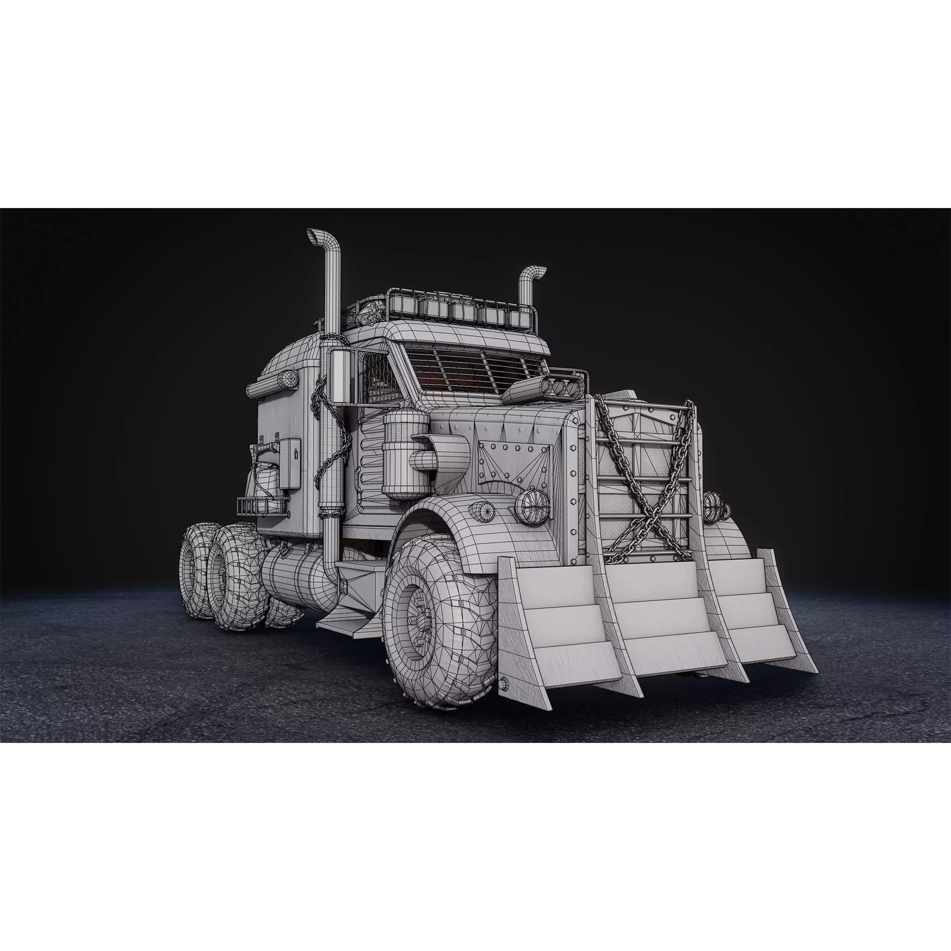 Post-Apocalyptic Vehicles Pack - Low-Poly Game-Ready 3D Model - View 24