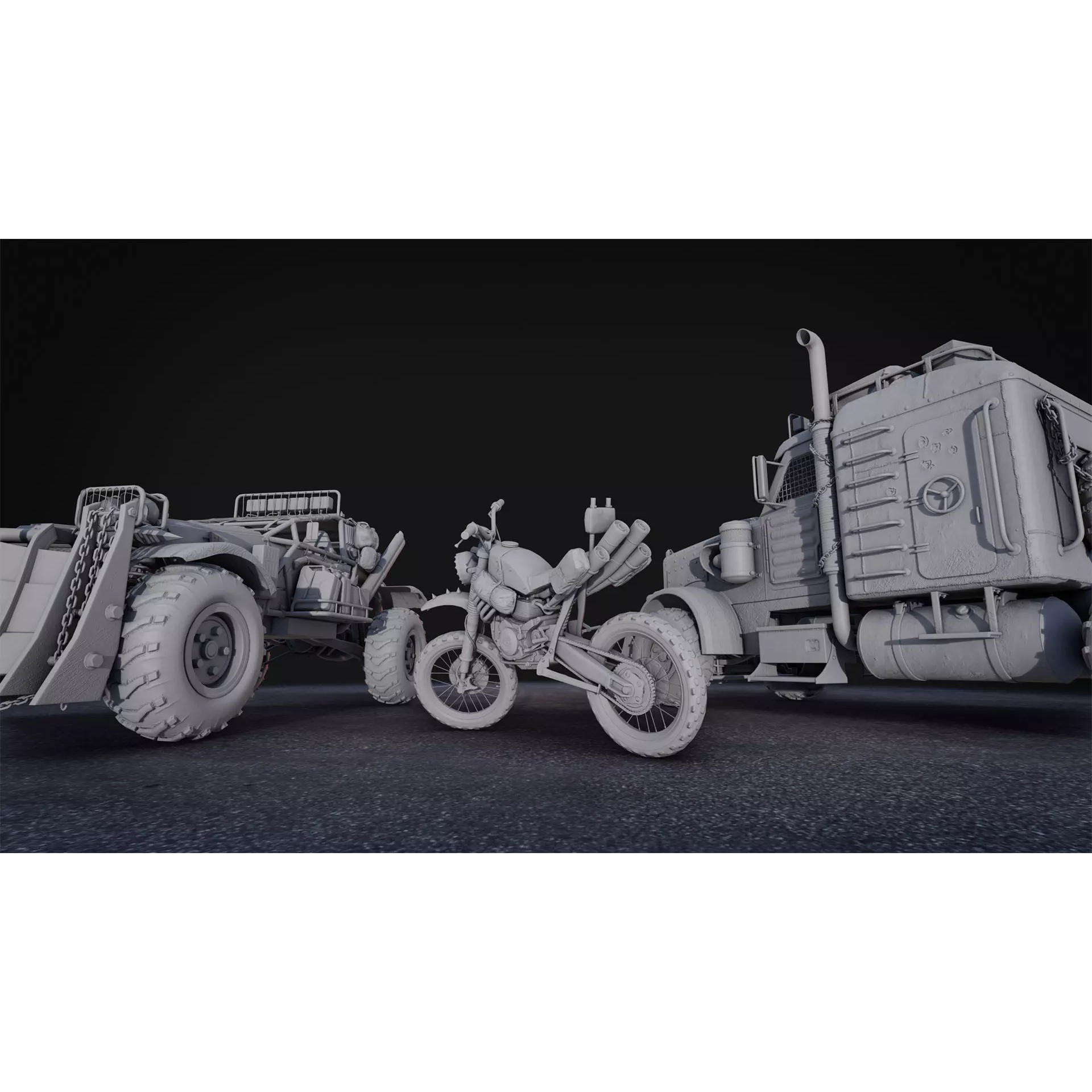 Post-Apocalyptic Vehicles Pack - Low-Poly Game-Ready 3D Model - View 7