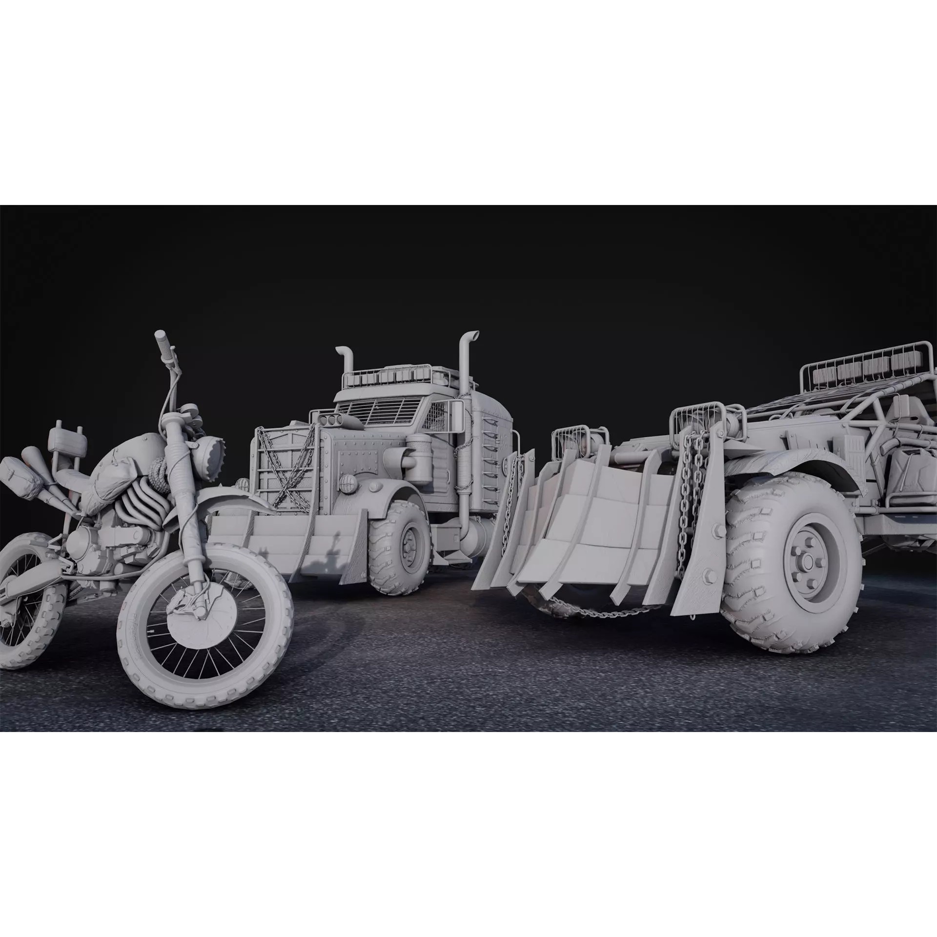 Post-Apocalyptic Vehicles Pack - Low-Poly Game-Ready 3D Model - View 8