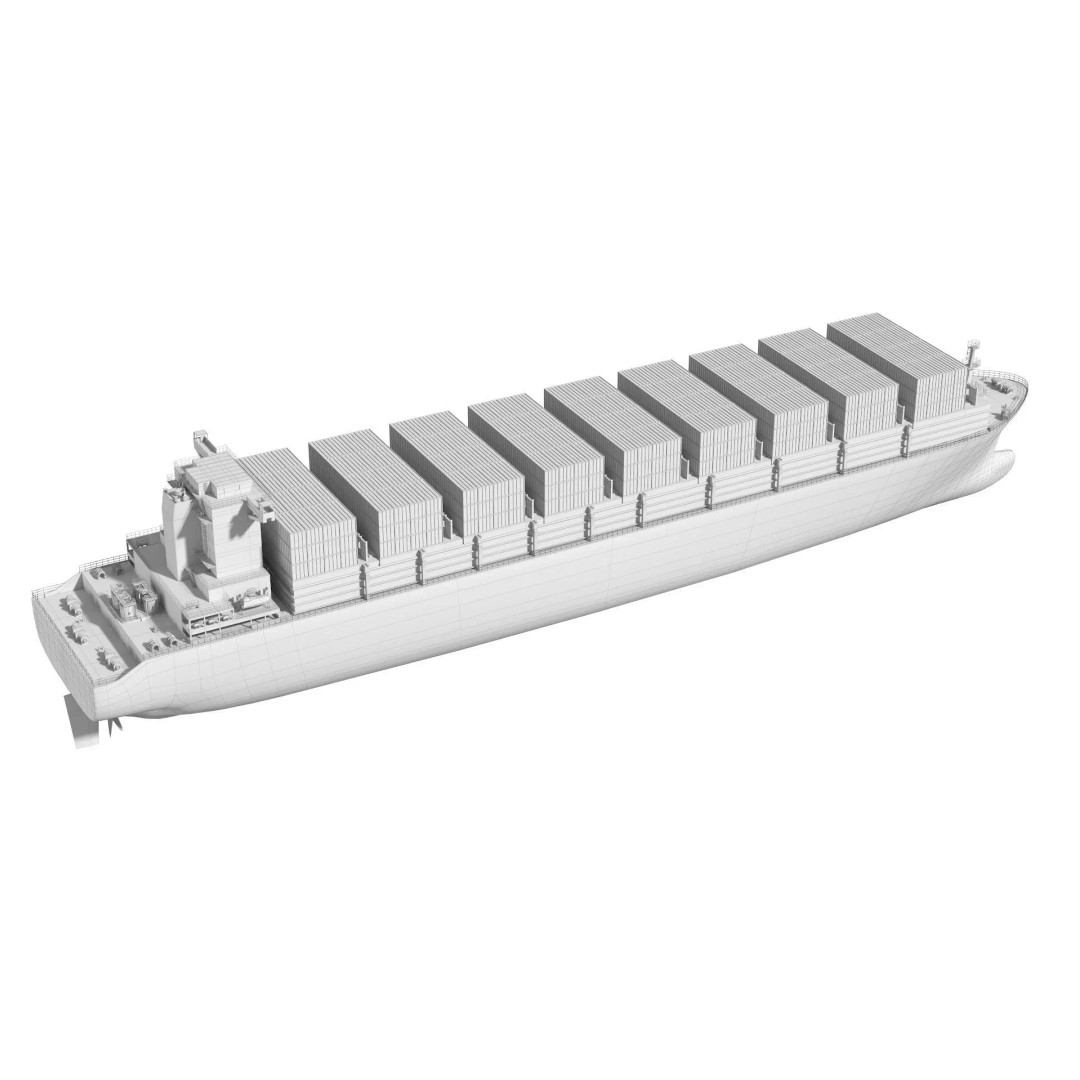 Cargo Container Ship 3D Model – Detailed Low Poly Vessel, FBX - View 13