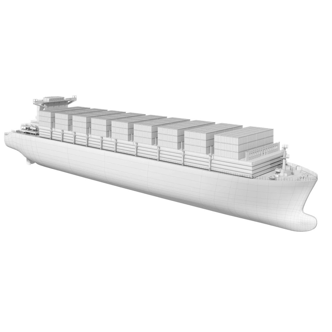 Cargo Container Ship 3D Model – Detailed Low Poly Vessel, FBX - View 14