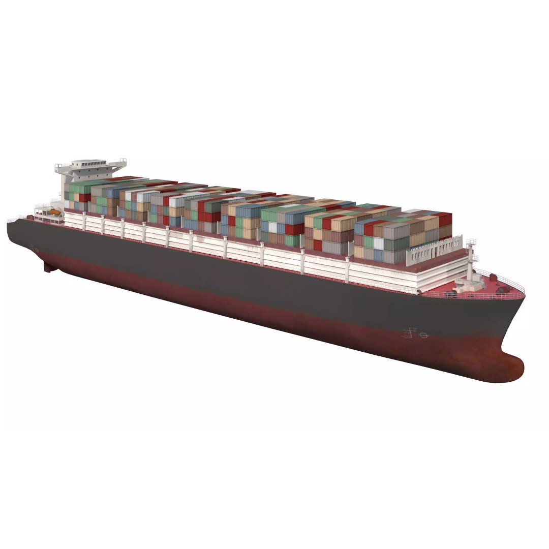 Cargo Container Ship 3D Model – Detailed Low Poly Vessel, FBX - View 2