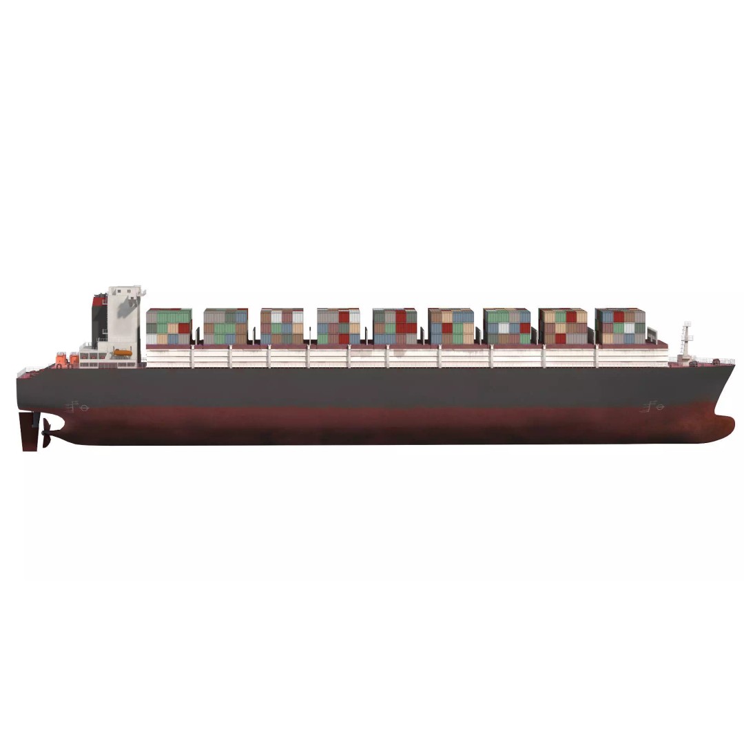 Cargo Container Ship 3D Model – Detailed Low Poly Vessel, FBX - View 3