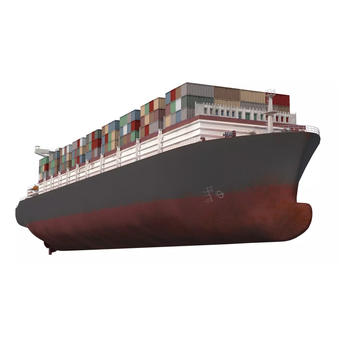 Cargo Container Ship 3D Model – Detailed Low Poly Vessel, FBX - View 4