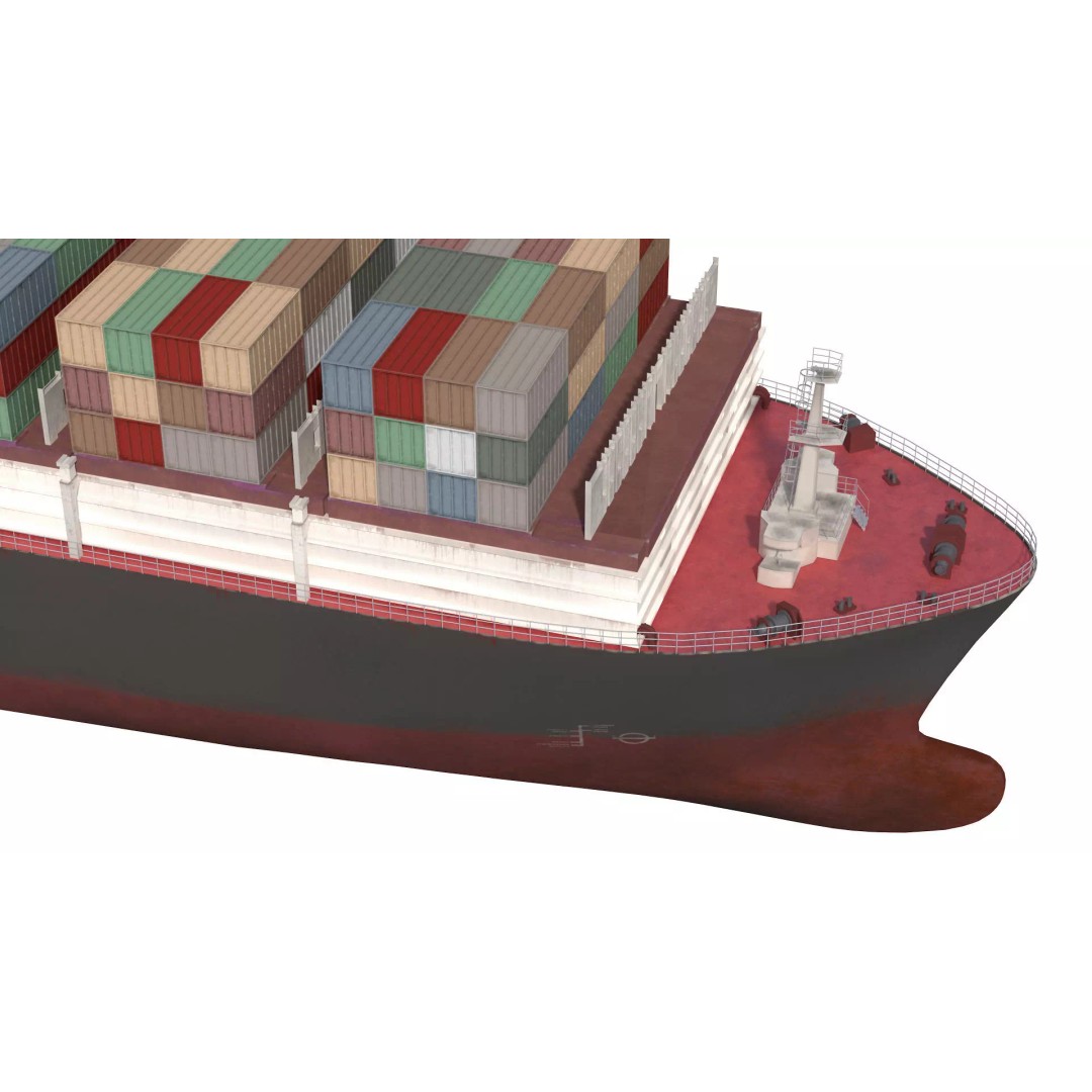 Cargo Container Ship 3D Model – Detailed Low Poly Vessel, FBX - View 5
