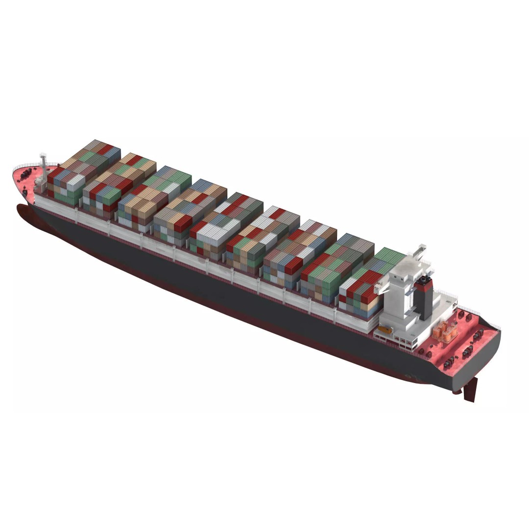 Cargo Container Ship 3D Model – Detailed Low Poly Vessel, FBX - View 6