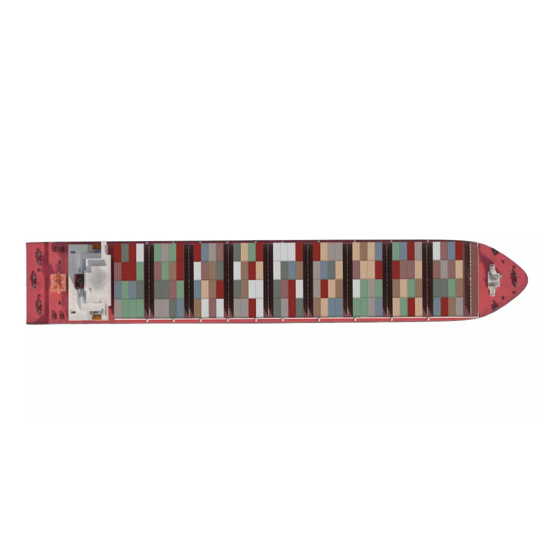Cargo Container Ship 3D Model – Detailed Low Poly Vessel, FBX - View 7