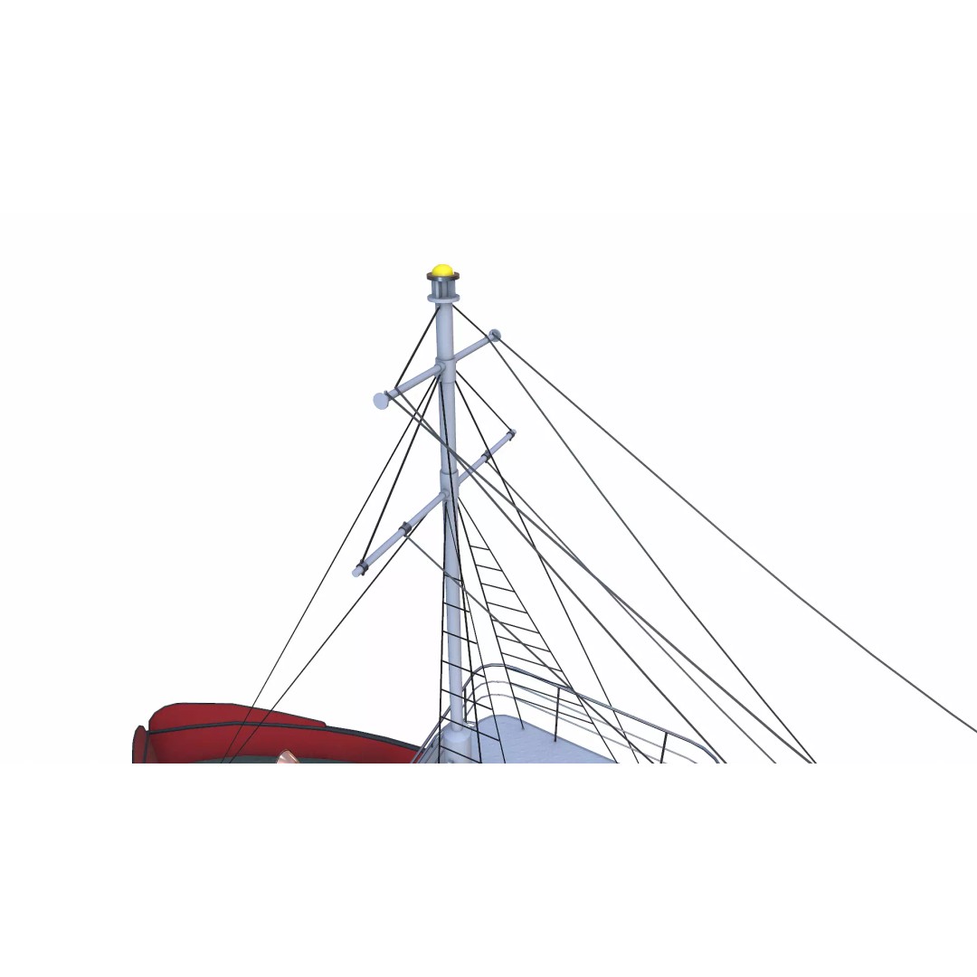 Old Tugboat 3D Model – Low Poly PBR Game Asset, FBX, OBJ, Blender - View 25