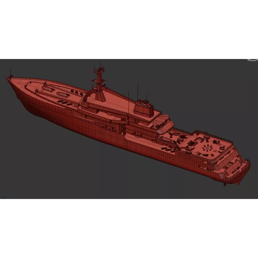 Explorer Superyacht 3D Model – Luxury Black Hull, PBR Textures, FBX - View 7