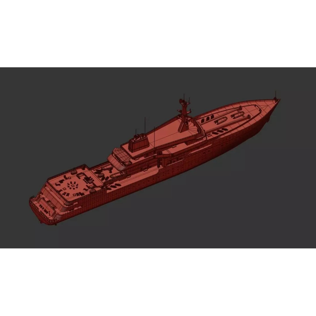 Explorer Superyacht 3D Model – Luxury Black Hull, PBR Textures, FBX - View 8