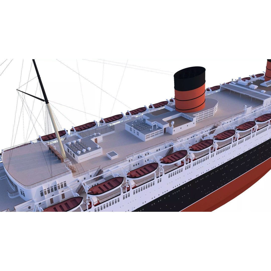 RMS Queen Elizabeth 3D Model – Historic Watercraft for SketchUp - View 14