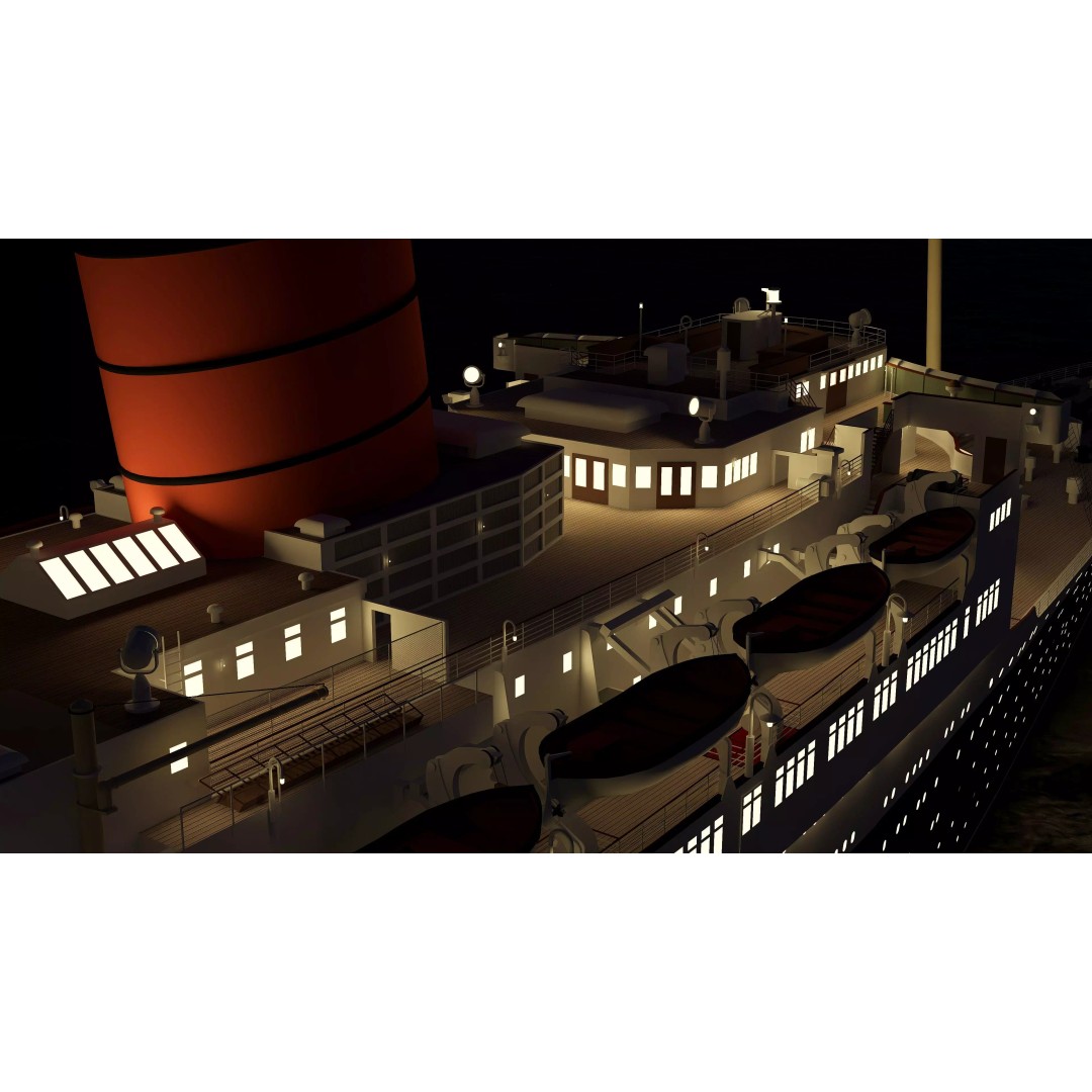 RMS Queen Elizabeth 3D Model – Historic Watercraft for SketchUp - View 20