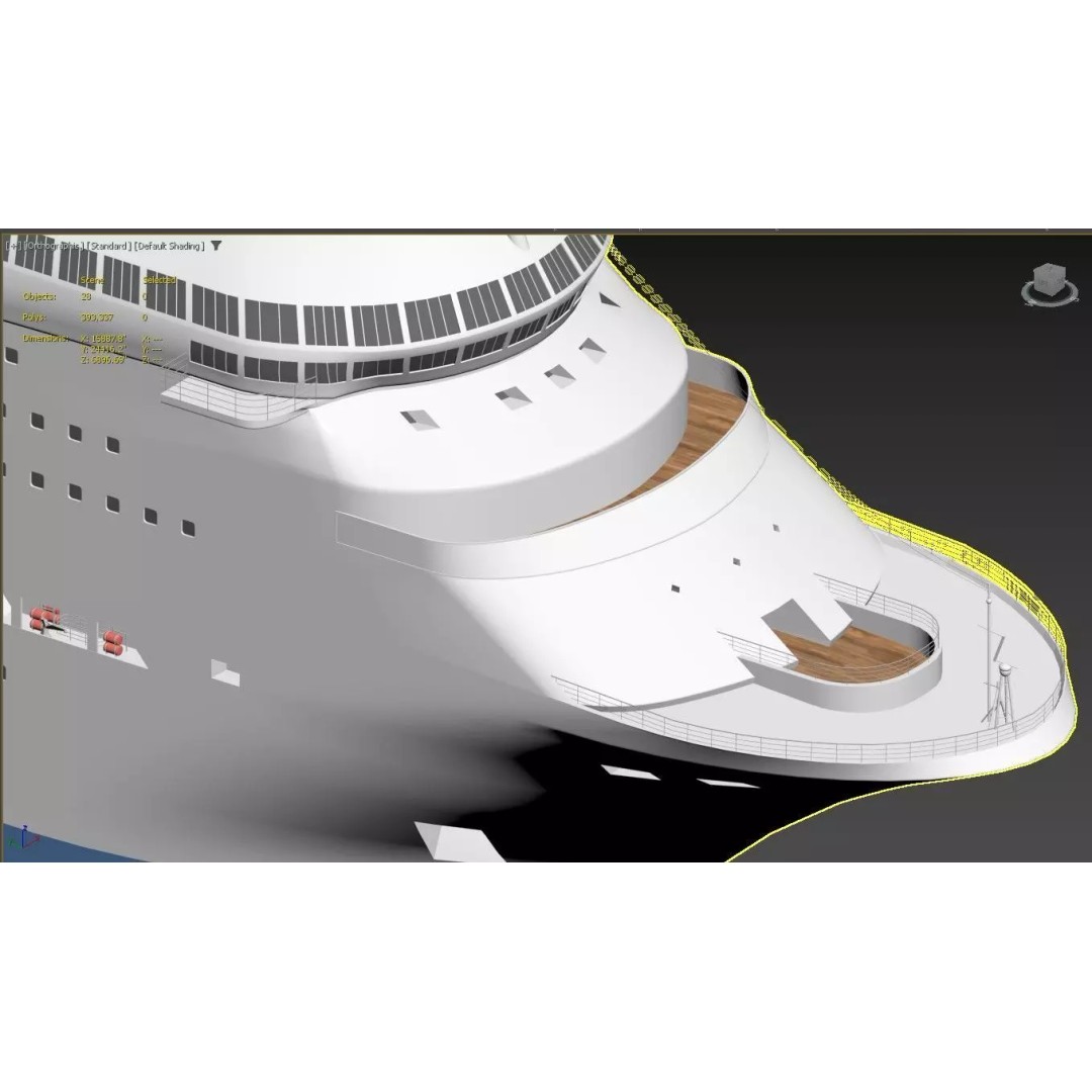 Modern Cruise Ship 3D Model – Detailed Ocean Liner with PBR Textures