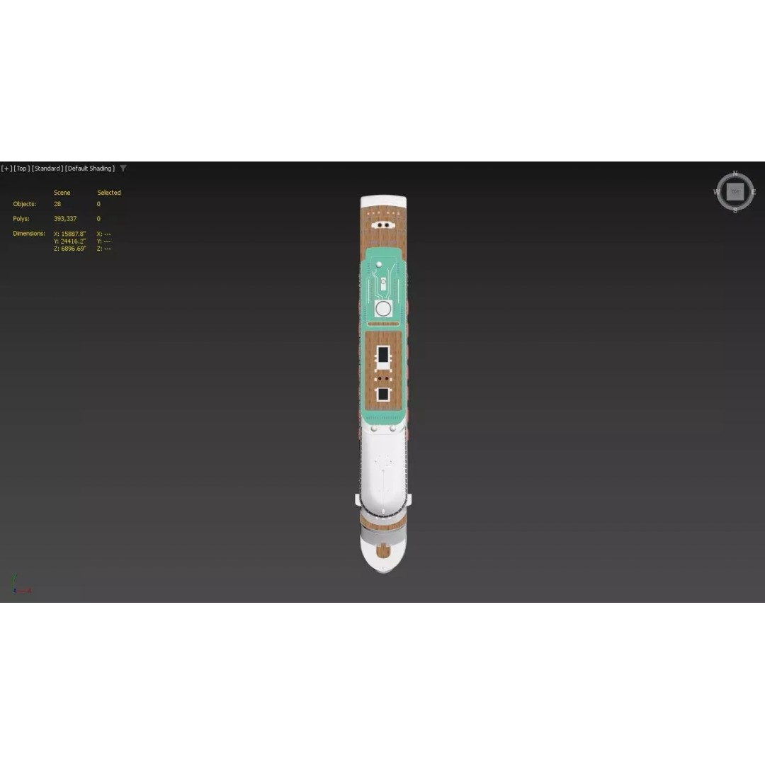 Modern Cruise Ship 3D Model – Detailed Ocean Liner with PBR Textures - View 7