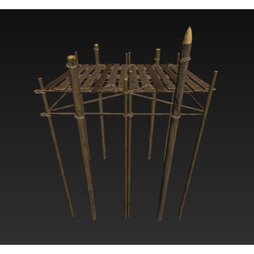 Wooden Harbor 3D Model – Low Poly Nautical Asset, FBX - View 13