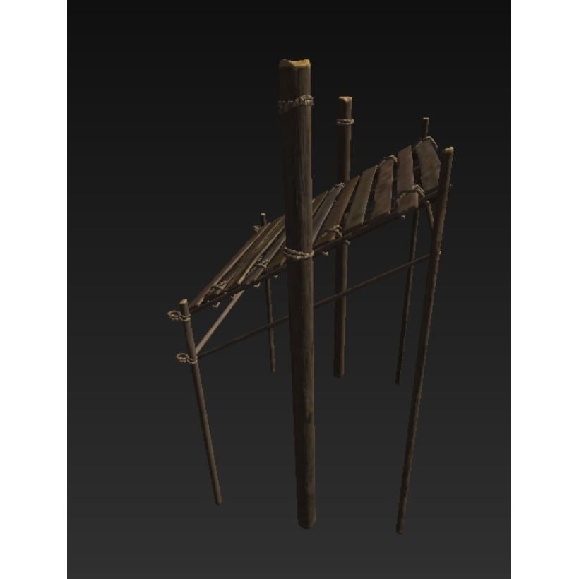 Wooden Harbor 3D Model – Low Poly Nautical Asset, FBX - View 22