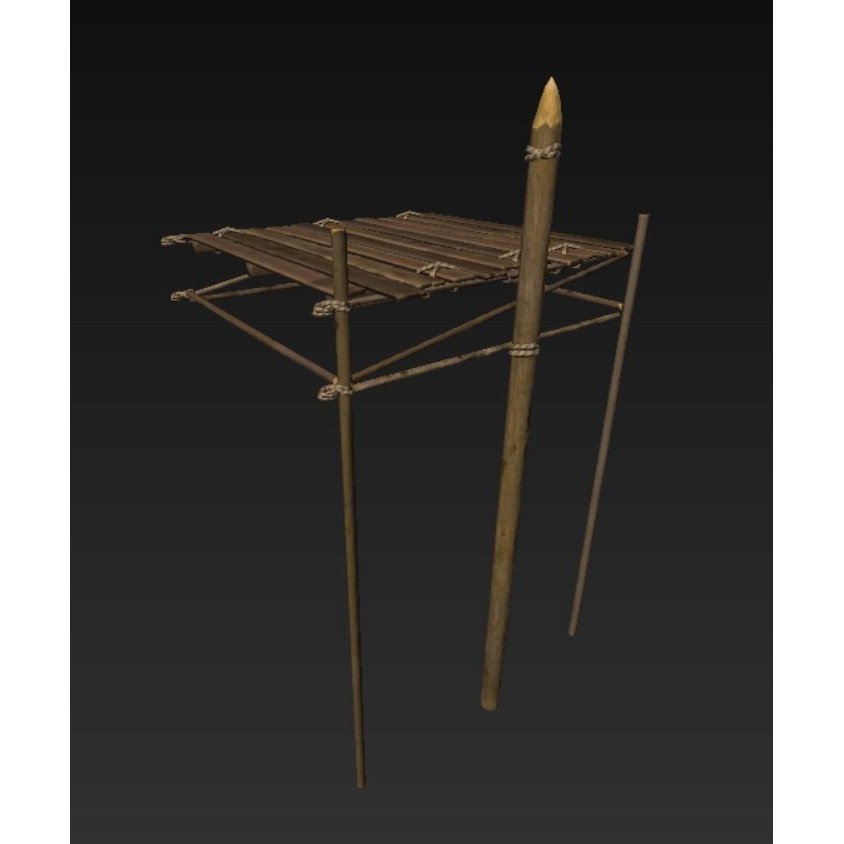 Wooden Harbor 3D Model – Low Poly Nautical Asset, FBX - View 7