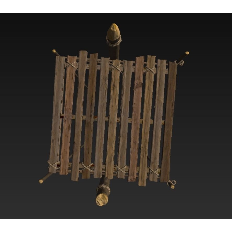Wooden Harbor 3D Model – Low Poly Nautical Asset, FBX - View 9