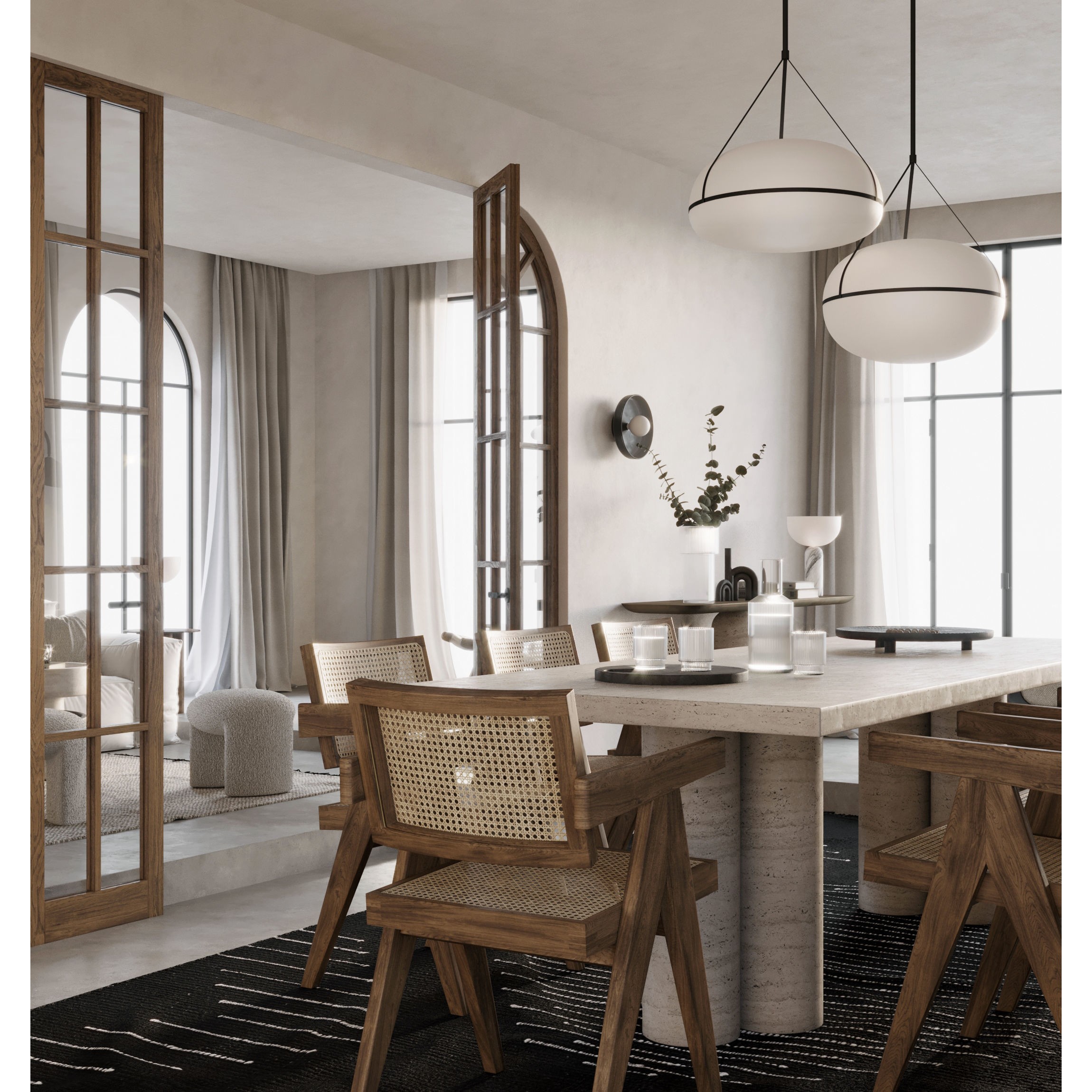 Fully Furnished Interior Scene - PBR 3D Model - View 3
