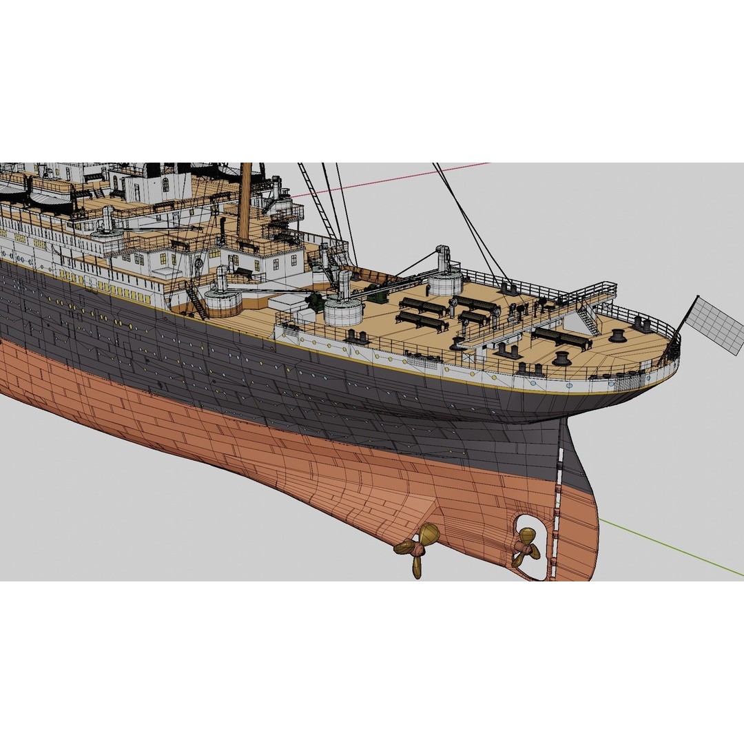 RMS Titanic 3D Model – High Poly Historical Liner for Animation, FBX, OBJ