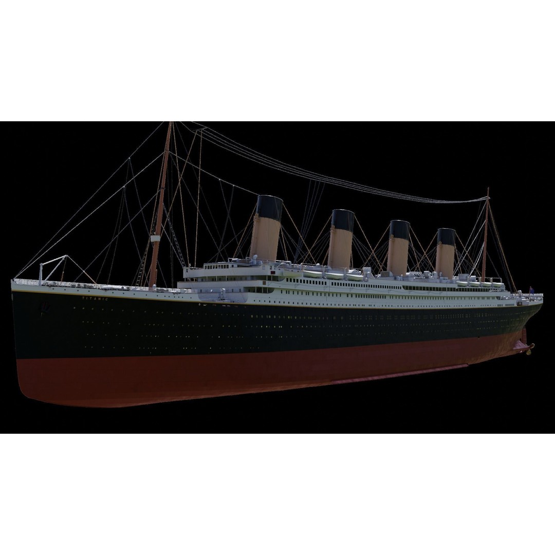 RMS Titanic 3D Model – High Poly Historical Liner for Animation, FBX, OBJ - View 10