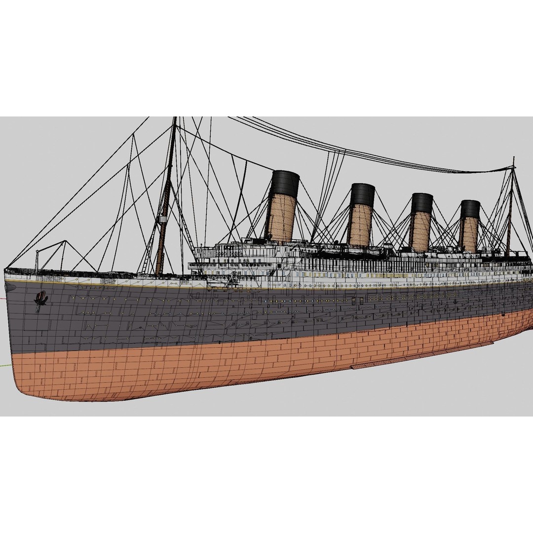 RMS Titanic 3D Model – High Poly Historical Liner for Animation, FBX, OBJ - View 11