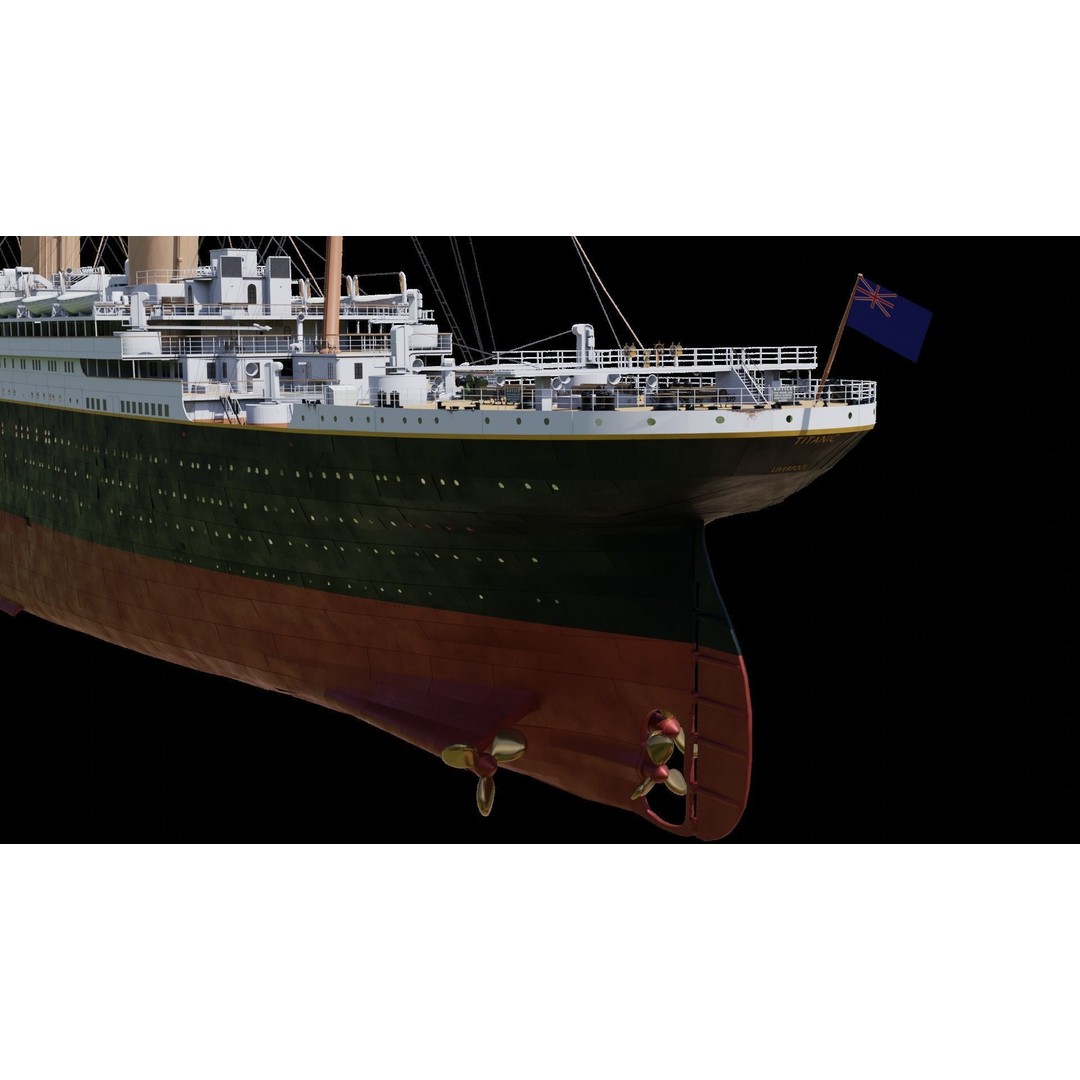 RMS Titanic 3D Model – High Poly Historical Liner for Animation, FBX, OBJ - View 3