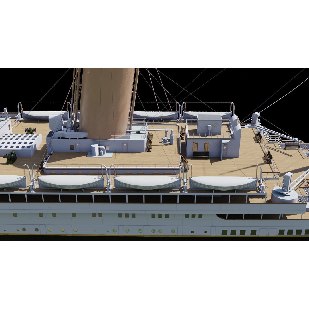 RMS Titanic 3D Model – High Poly Historical Liner for Animation, FBX, OBJ - View 5