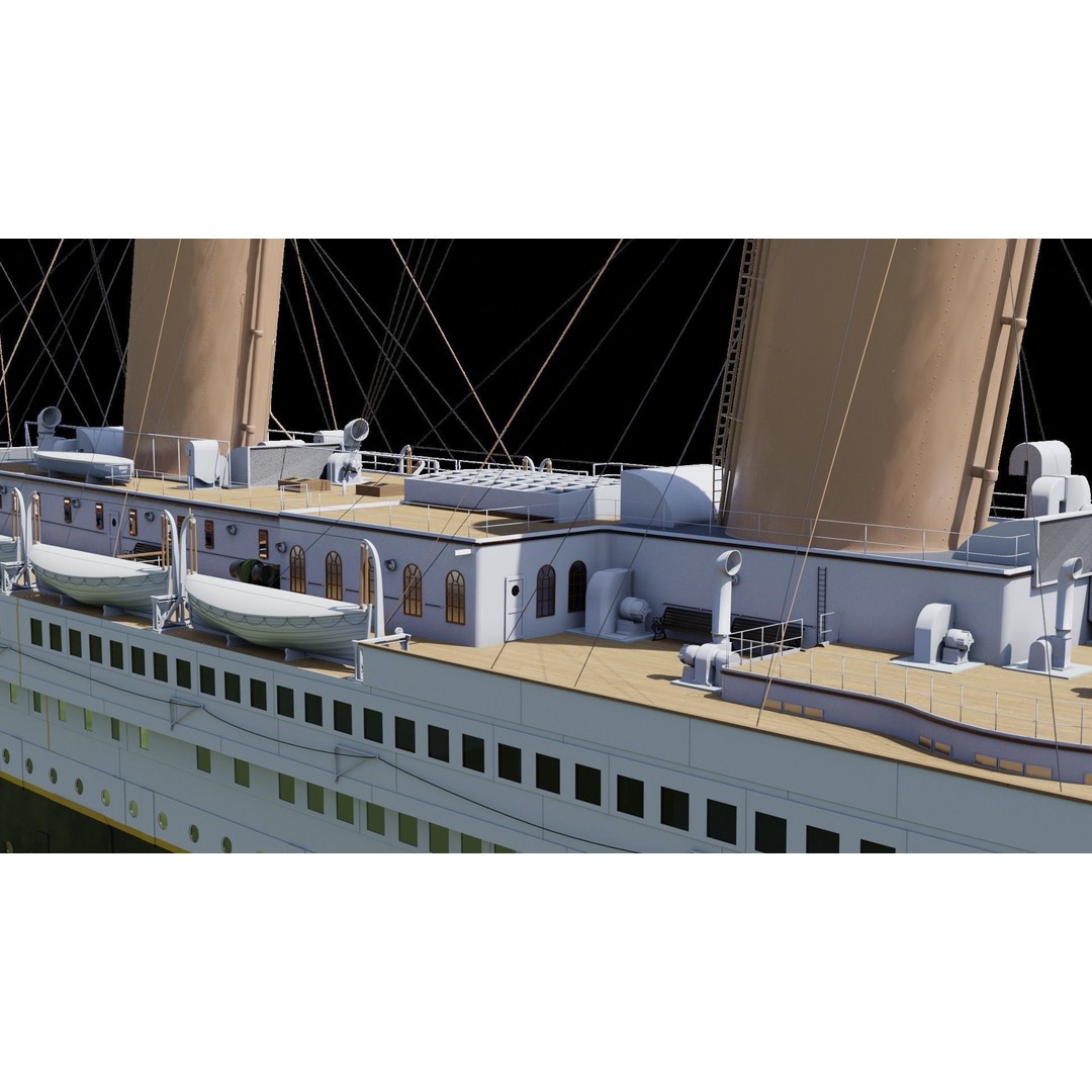 RMS Titanic 3D Model – High Poly Historical Liner for Animation, FBX, OBJ - View 6