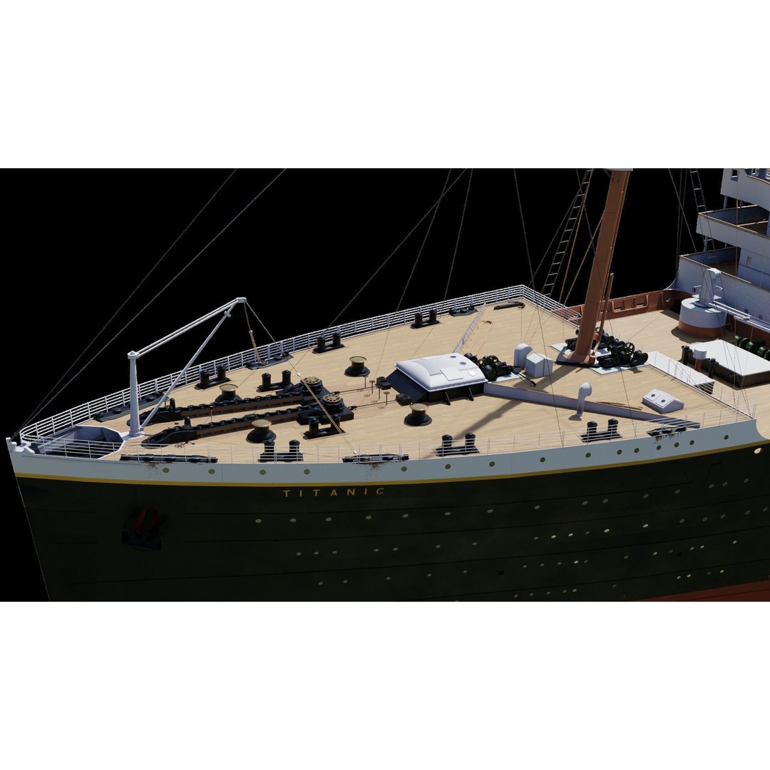 RMS Titanic 3D Model – High Poly Historical Liner for Animation, FBX, OBJ - View 8