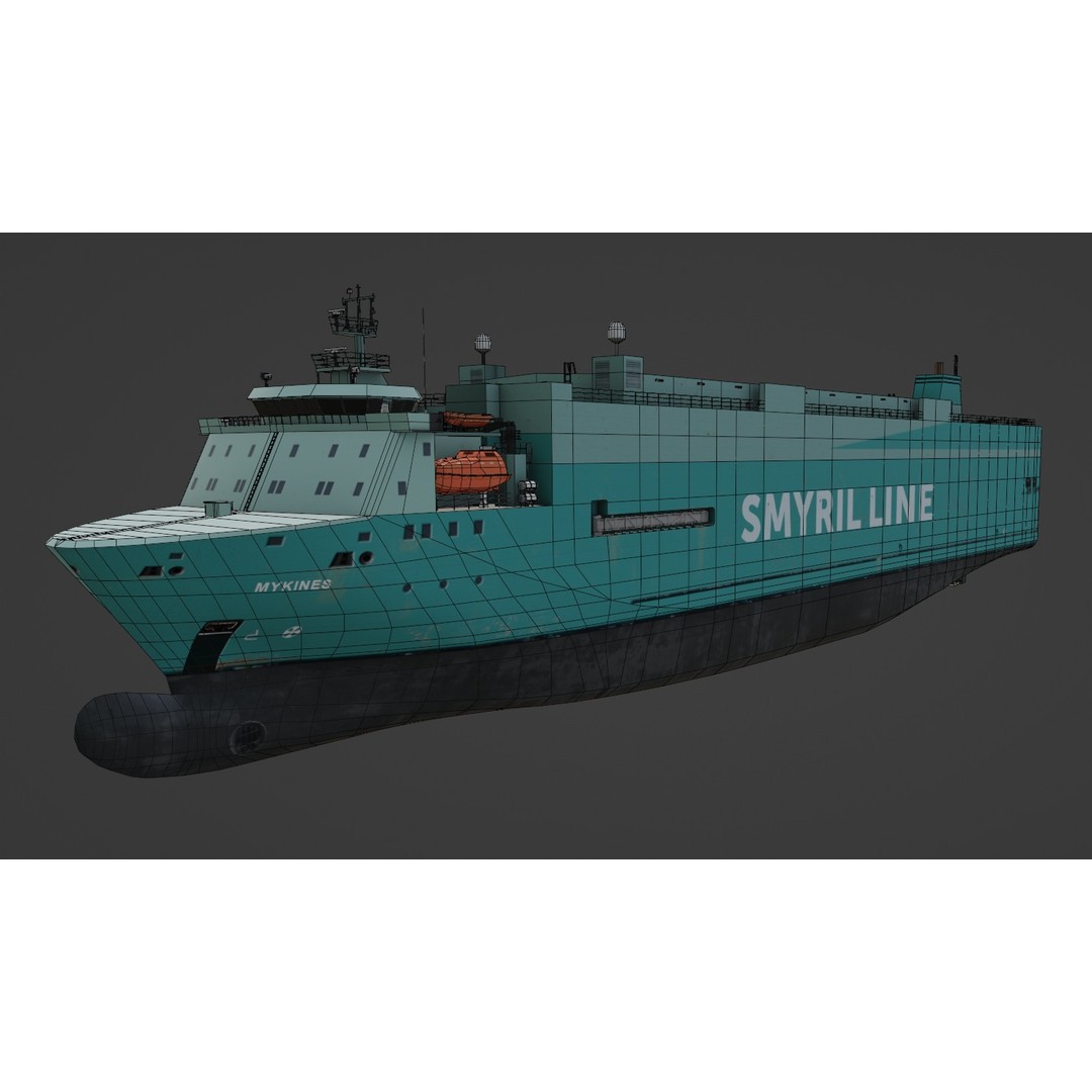 Vehicles Carrier 3D Model – Low Poly Industrial Watercraft, FBX